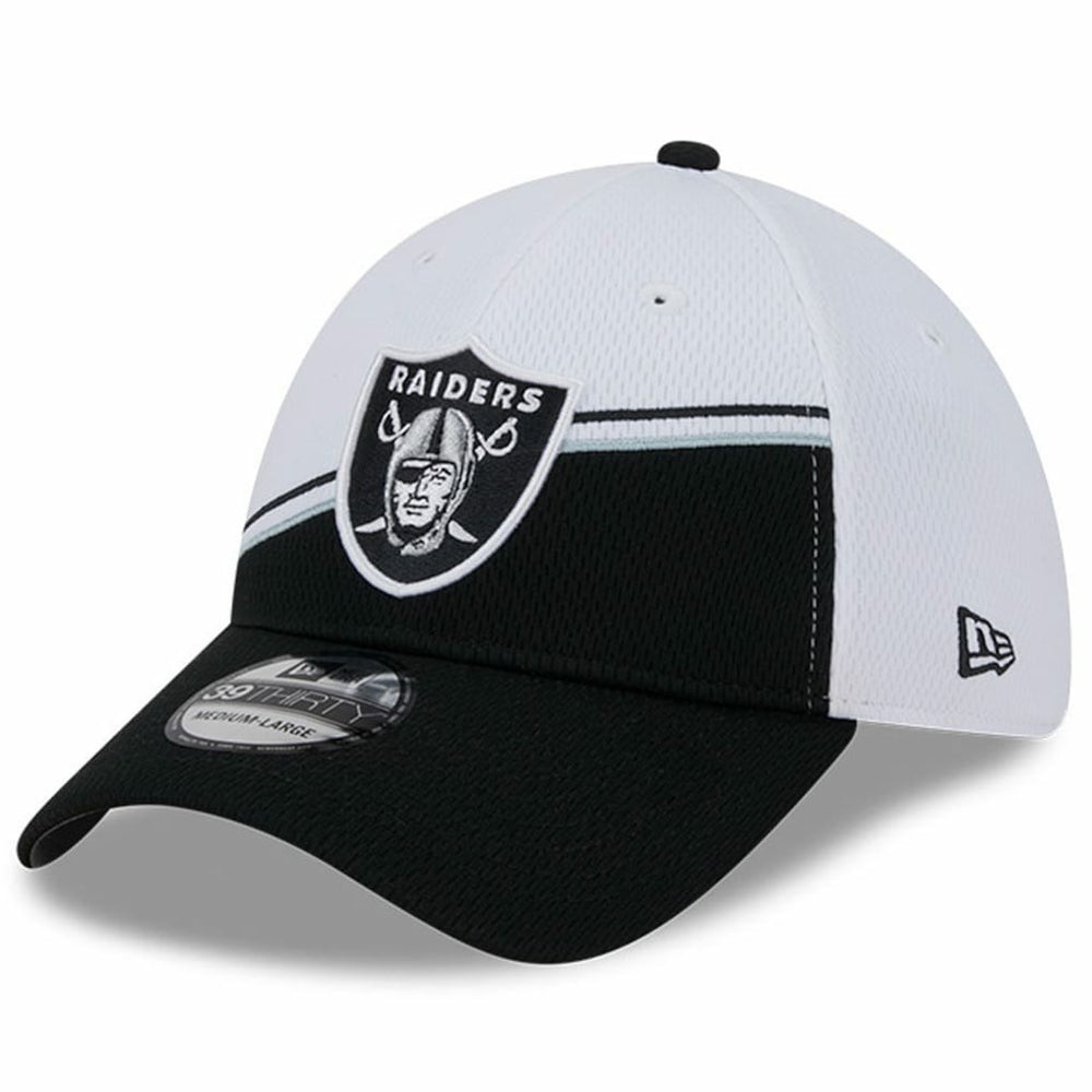 Las Vegas Raiders New Era 2023 Sideline 39THIRTY Flex Hat White/Black | NFL