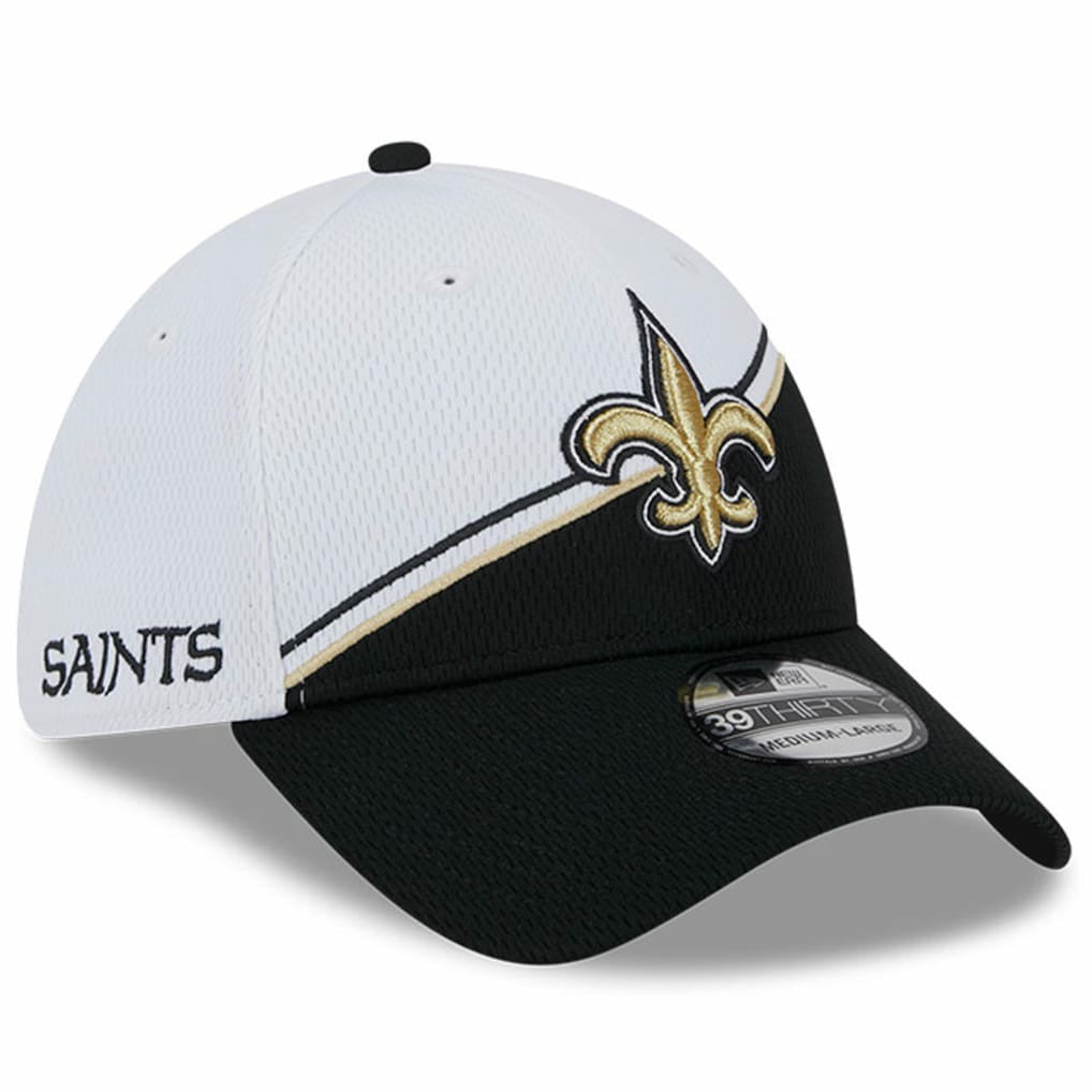 New Orleans Saints New Era 2023 Sideline 39THIRTY Flex Hat White/Black | NFL