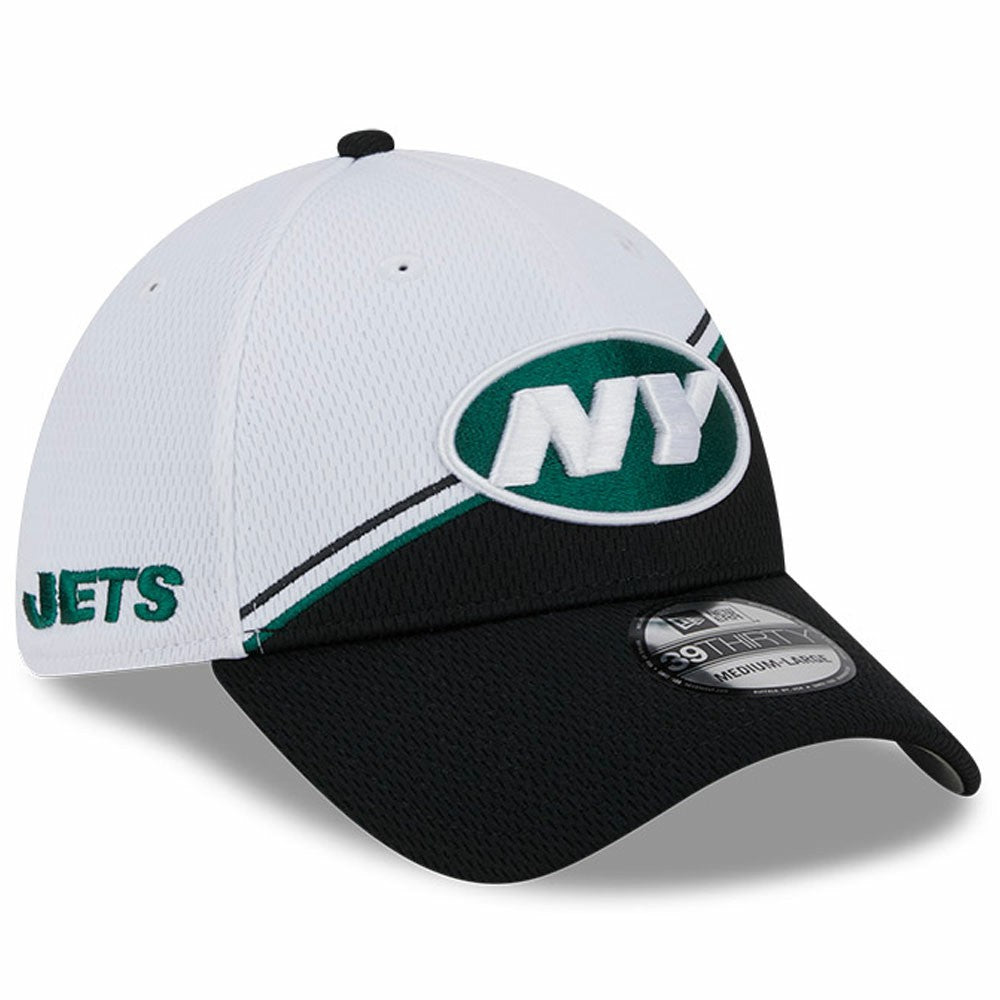 New York Jets New Era 2023 Sideline 39THIRTY Flex Hat White/Black | NFL