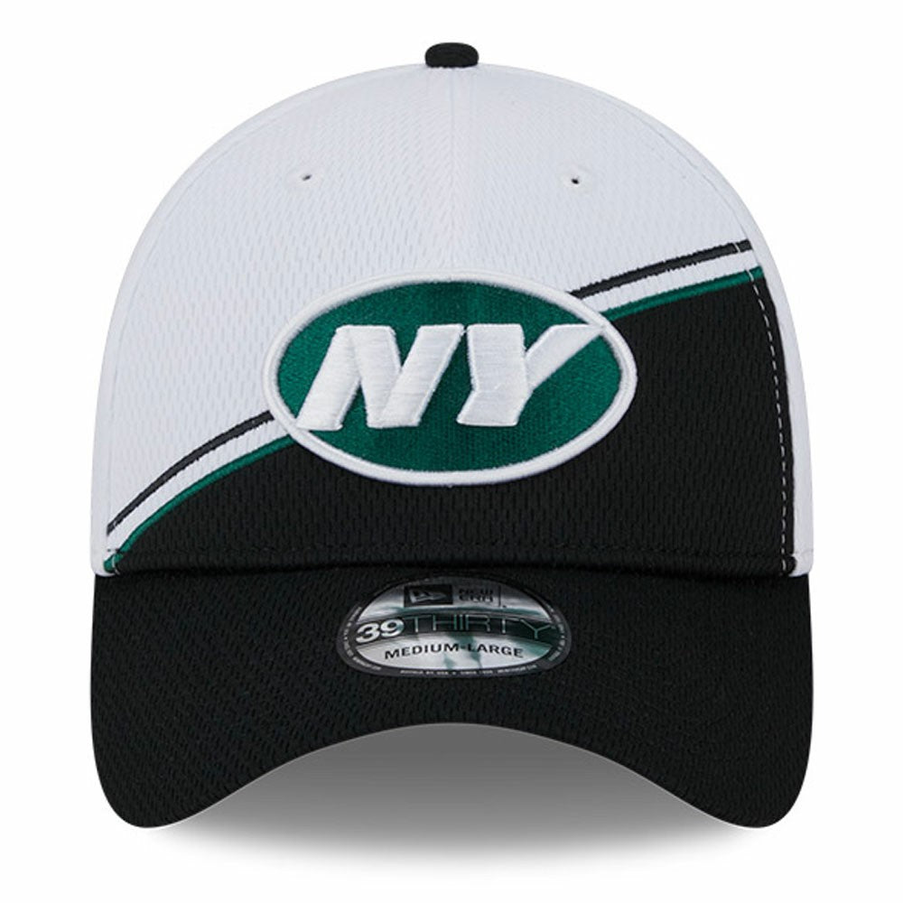 New York Jets New Era 2023 Sideline 39THIRTY Flex Hat White/Black | NFL