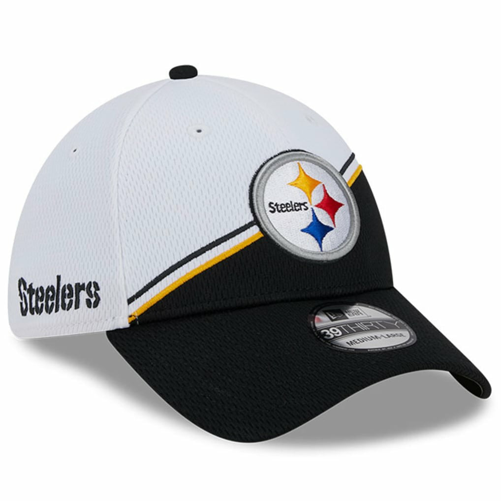 Pittsburgh Steelers New Era 2023 Sideline 39THIRTY Flex Hat White/Black | NFL
