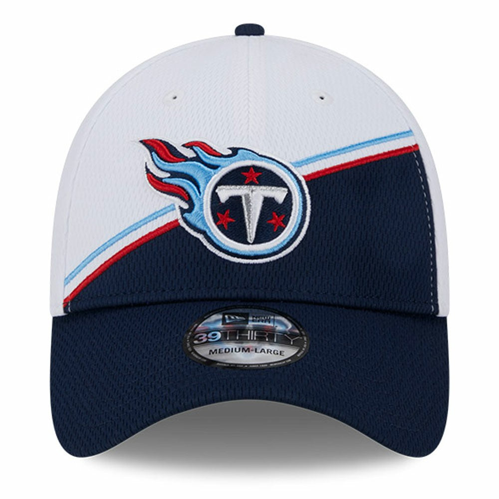 Tennessee Titans New Era 2023 Sideline 39THIRTY Flex Hat White/Navy | NFL