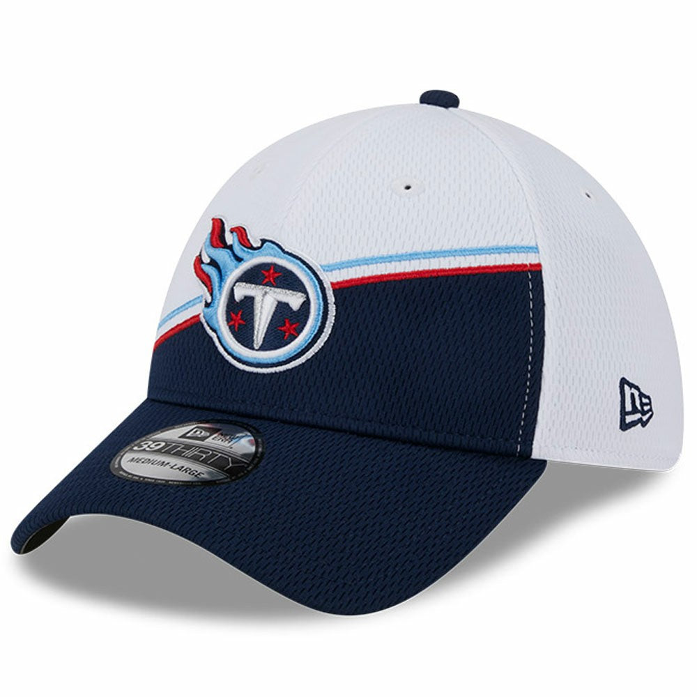 Tennessee Titans New Era 2023 Sideline 39THIRTY Flex Hat White/Navy | NFL