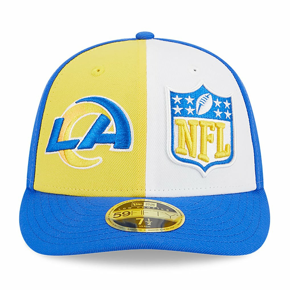 Los Angeles Rams New Era 2023 Sideline Low Profile 59FIFTY Fitted Hat Yellow/Royal | NFL