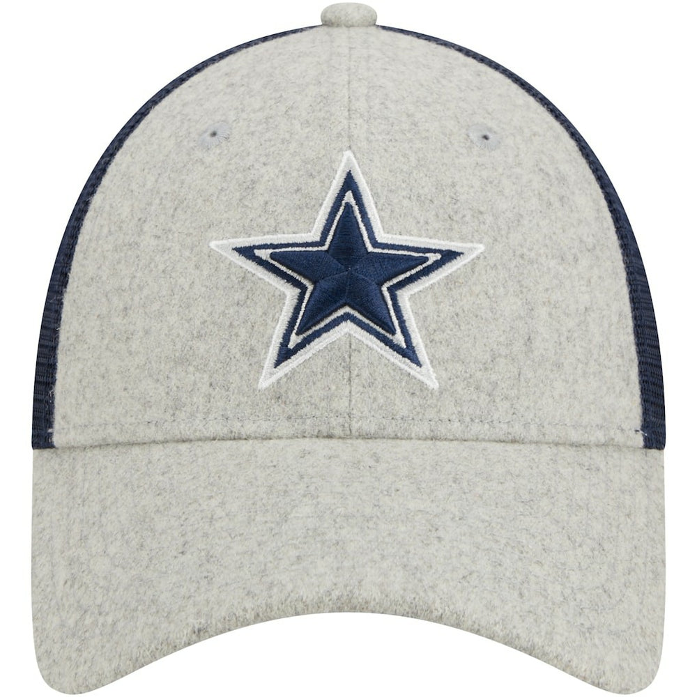 Dallas Cowboys New Era Pop Trucker 9FORTY Adjustable Hat Heather Gray/Navy | NFL