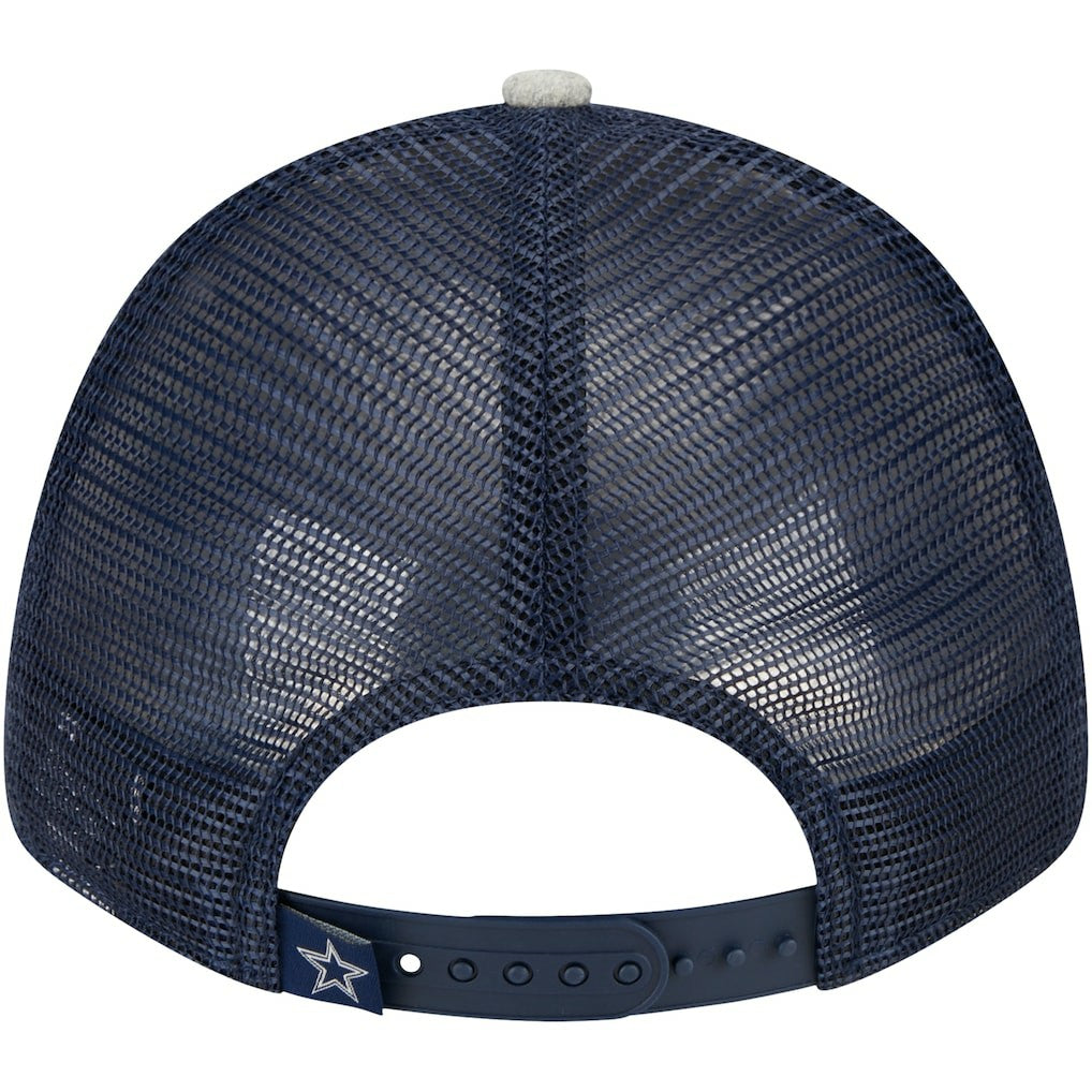 Dallas Cowboys New Era Pop Trucker 9FORTY Adjustable Hat Heather Gray/Navy | NFL