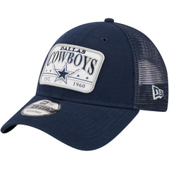 Dallas Cowboys New Era Plate 9FORTY Trucker Adjustable Hat Navy | NFL