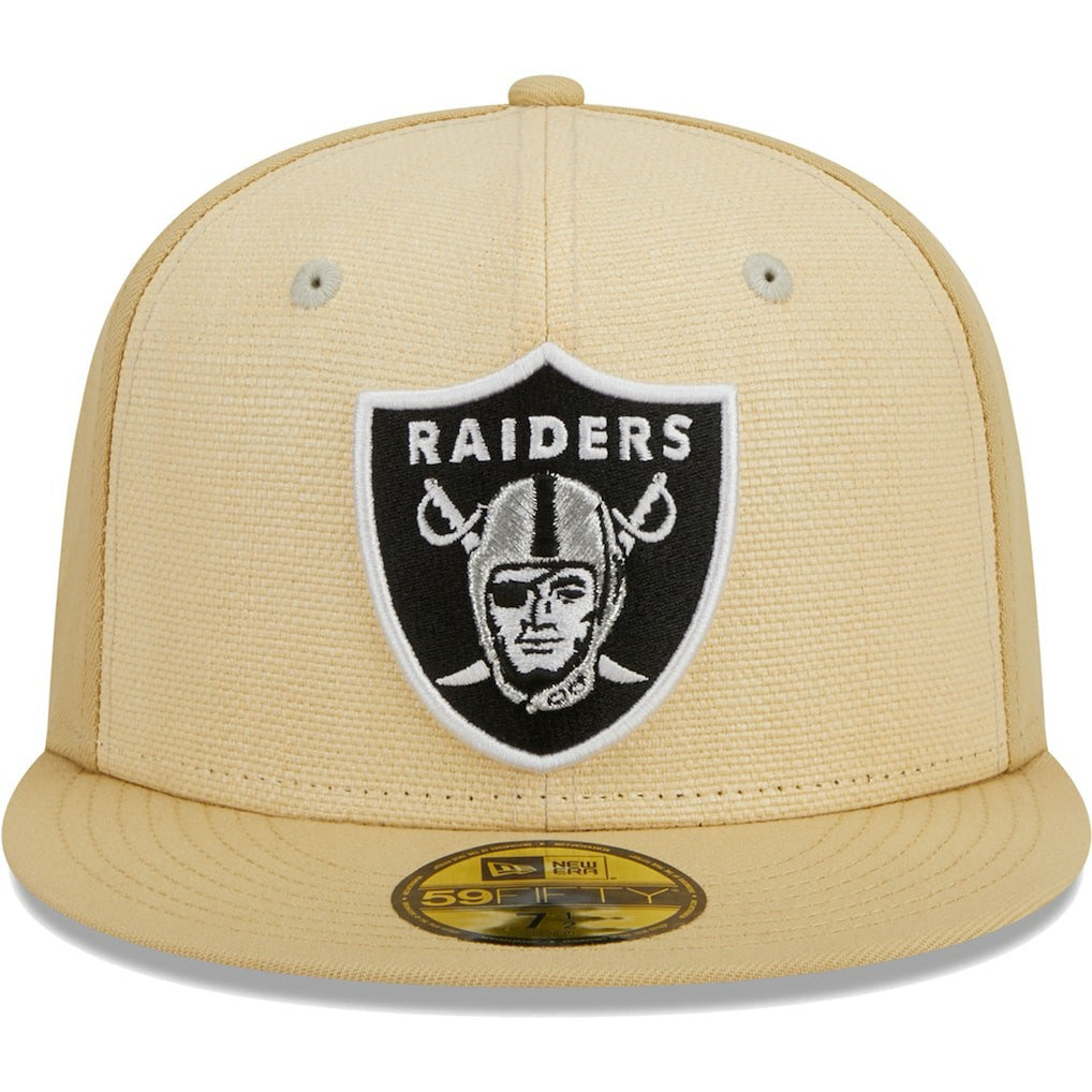 Las Vegas Raiders New Era Raffia Front 59FIFTY Fitted Hat Khaki | NFL