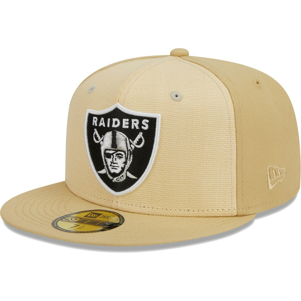 Las Vegas Raiders New Era Raffia Front 59FIFTY Fitted Hat Khaki | NFL