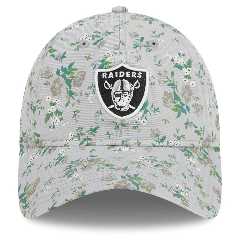 Las Vegas Raiders New Era Girls Youth Bouquet 9TWENTY Adjustable Hat Gray | NFL