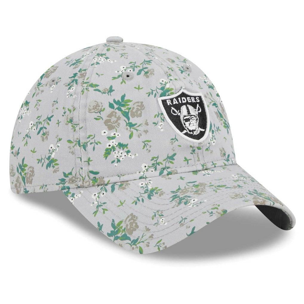 Las Vegas Raiders New Era Girls Youth Bouquet 9TWENTY Adjustable Hat Gray | NFL
