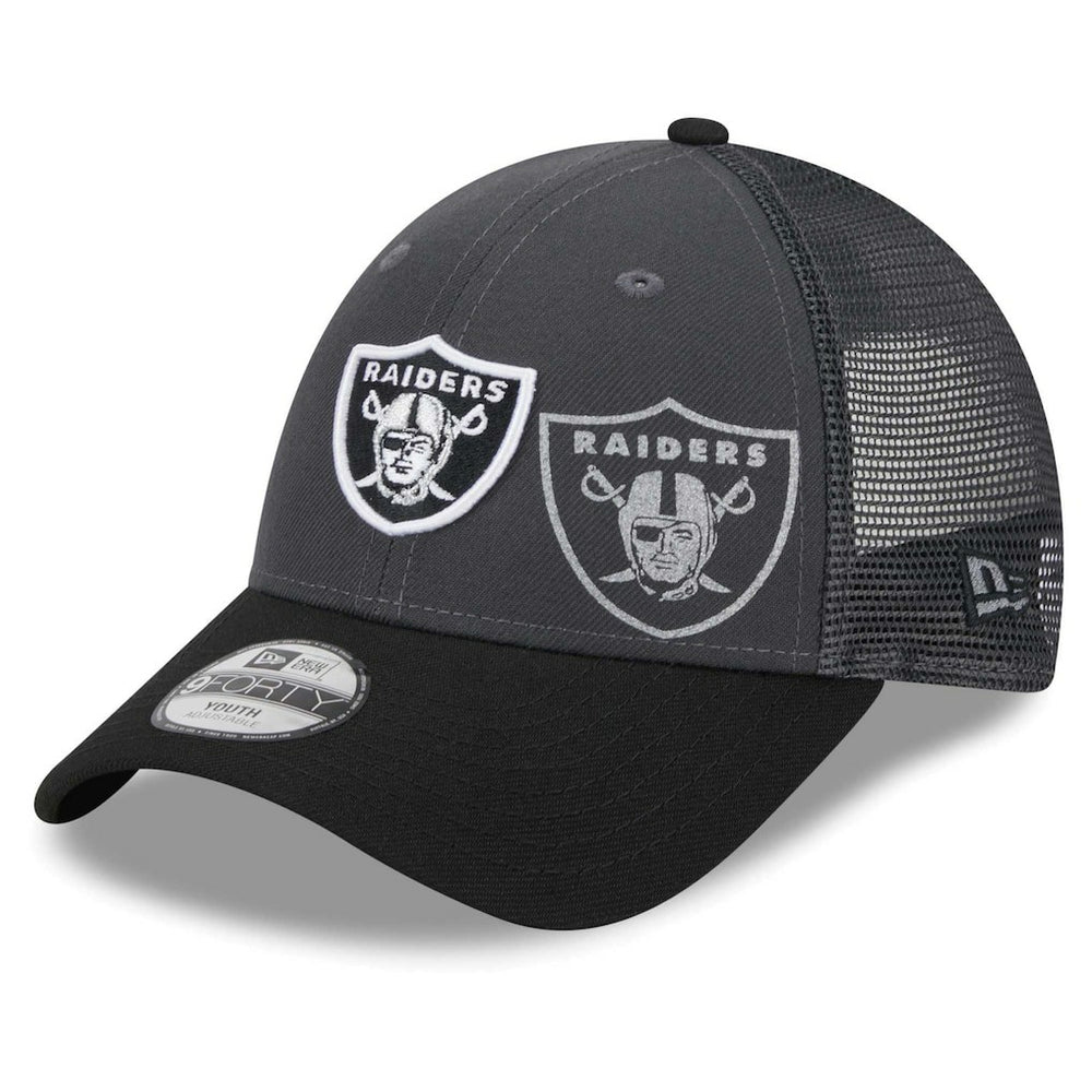Las Vegas Raiders New Era Preschool Reflect 9FORTY Adjustable Hat Graphite/Black | NFL