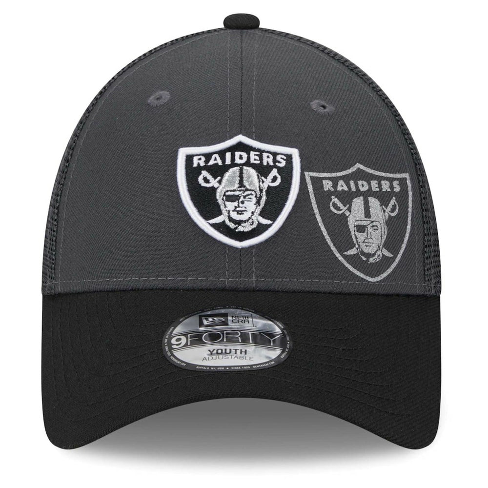 Las Vegas Raiders New Era Preschool Reflect 9FORTY Adjustable Hat Graphite/Black | NFL