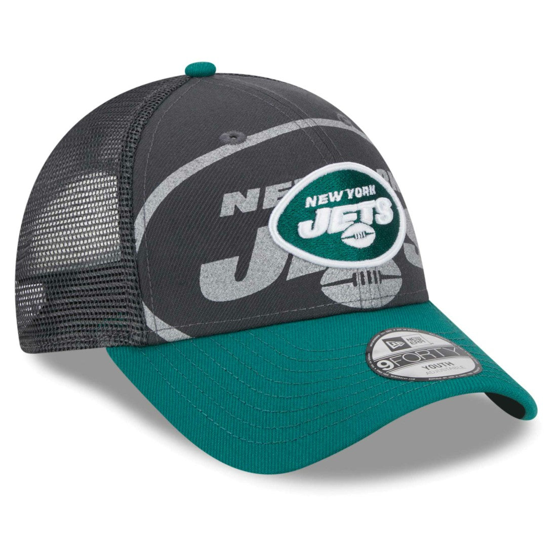 New York Jets New Era Preschool Reflect 9FORTY Adjustable Hat Graphite/Green | NFL