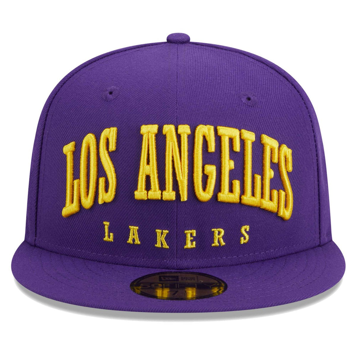 Los Angeles Lakers Big Arch Text 59FIFTY Fitted Hat Purple - NBA