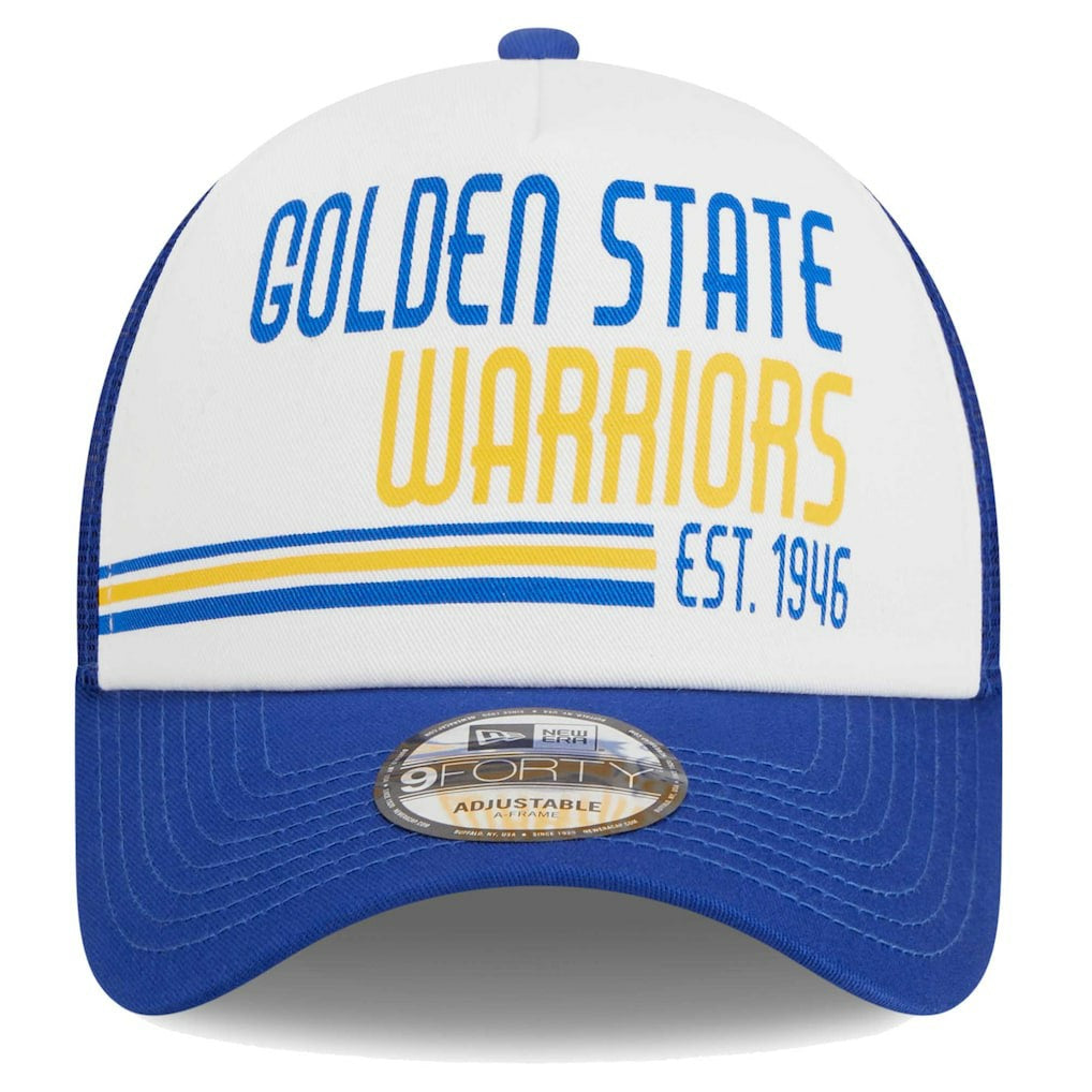 Golden State Warriors Lift Pass Foam Front Trucker 9FORTY Adjustable Hat White - NBA