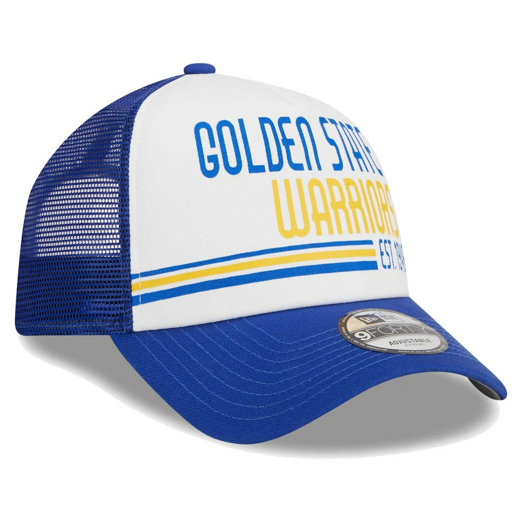 Golden State Warriors Lift Pass Foam Front Trucker 9FORTY Adjustable Hat White - NBA