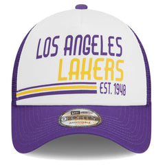 Los Angeles Lakers Lift Pass Foam Front Trucker 9FORTY Adjustable Hat White - NBA