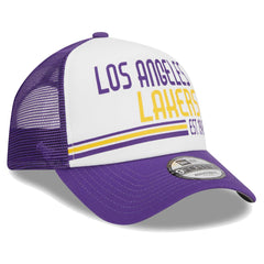 Los Angeles Lakers Lift Pass Foam Front Trucker 9FORTY Adjustable Hat White - NBA