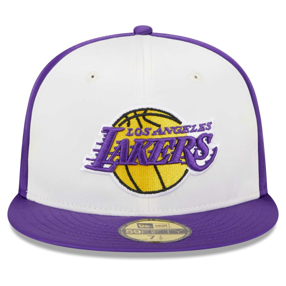 Los Angeles Lakers Throwback Satin 59FIFTY Fitted Hat White - NBA
