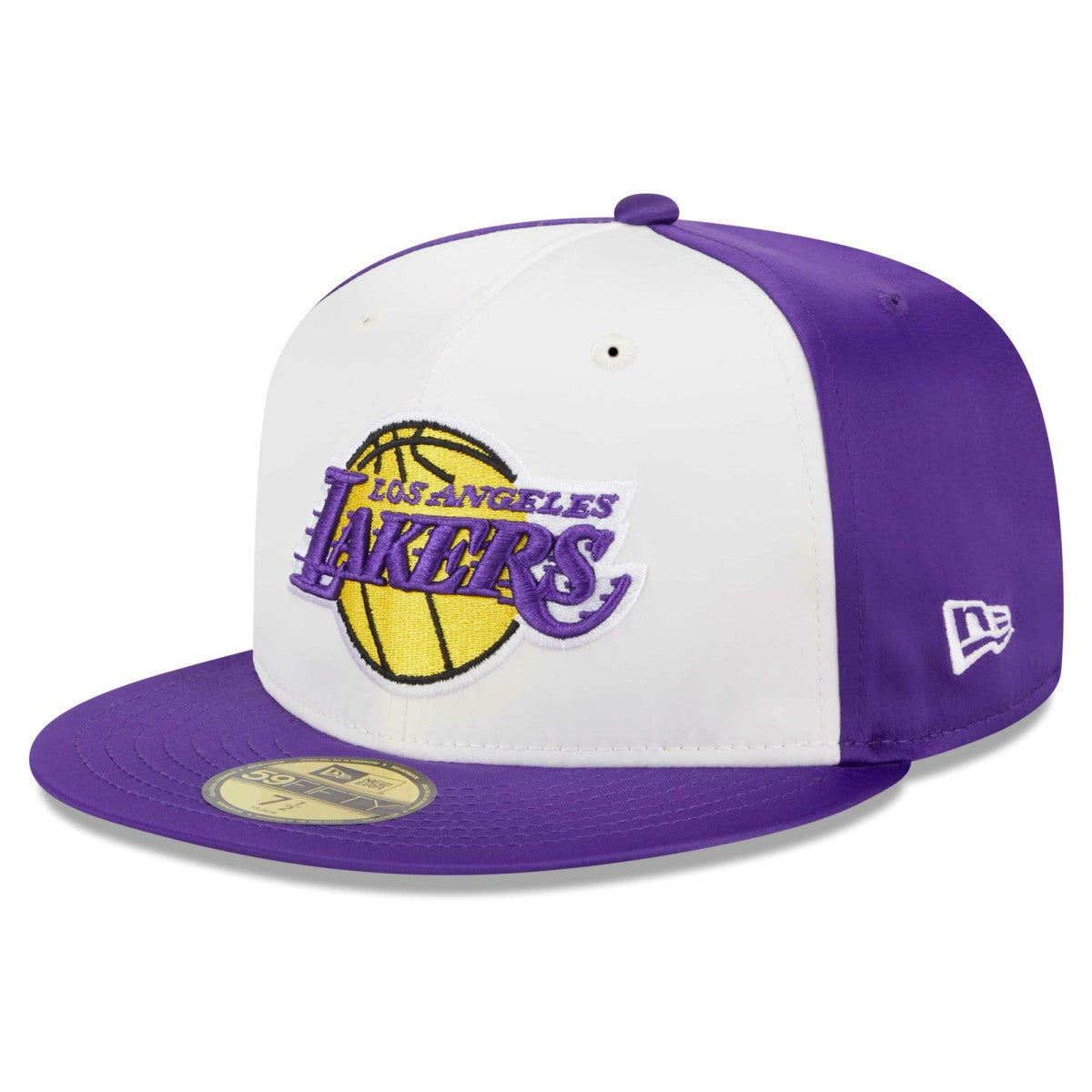 Los Angeles Lakers Throwback Satin 59FIFTY Fitted Hat White - NBA