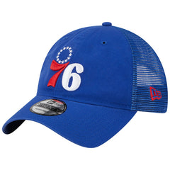 Philadelphia 76ers Distinct Side Patch Trucker 9TWENTY Adjustable Hat Royal - NBA
