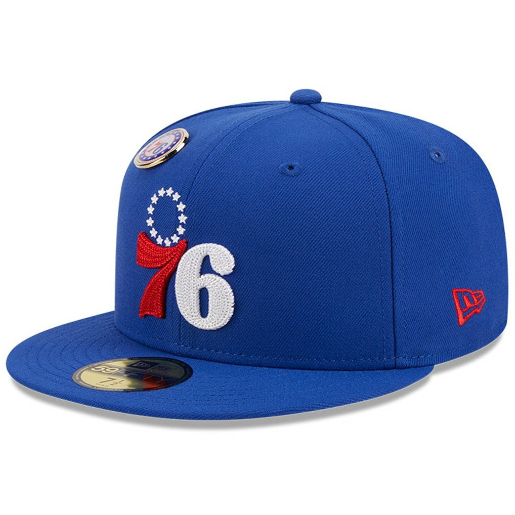 Philadelphia 76ers Chainstitch Logo Pin 59FIFTY Fitted Hat Royal - NBA