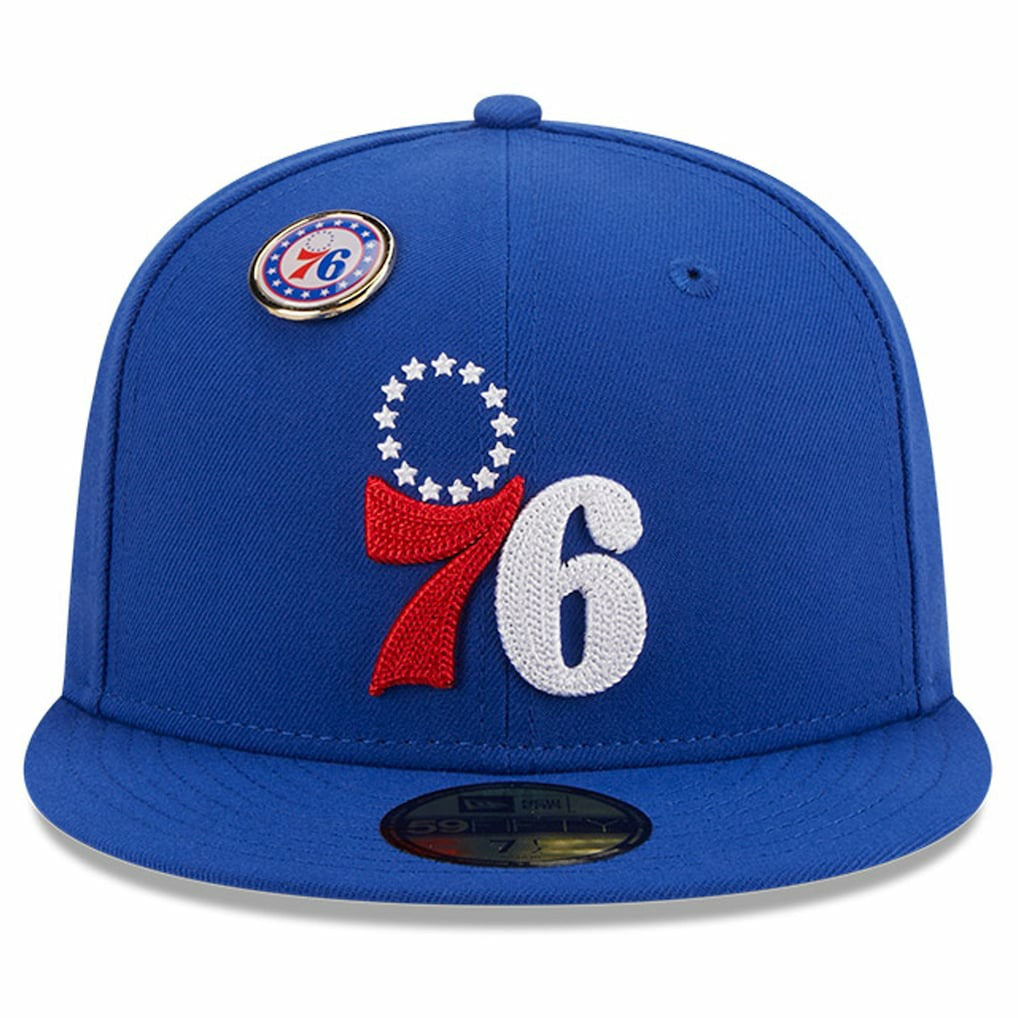 Philadelphia 76ers Chainstitch Logo Pin 59FIFTY Fitted Hat Royal - NBA
