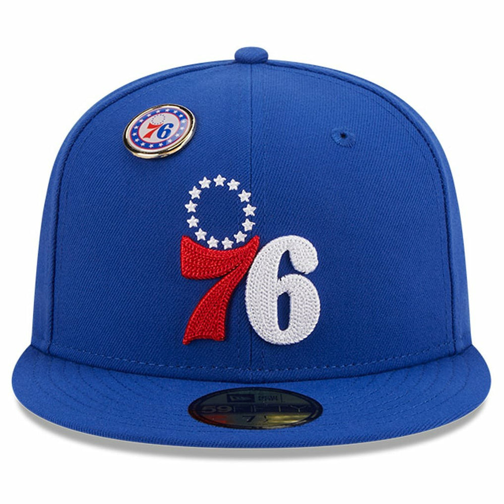 Philadelphia 76ers Chainstitch Logo Pin 59FIFTY Fitted Hat Royal - NBA