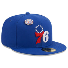 Philadelphia 76ers Chainstitch Logo Pin 59FIFTY Fitted Hat Royal - NBA