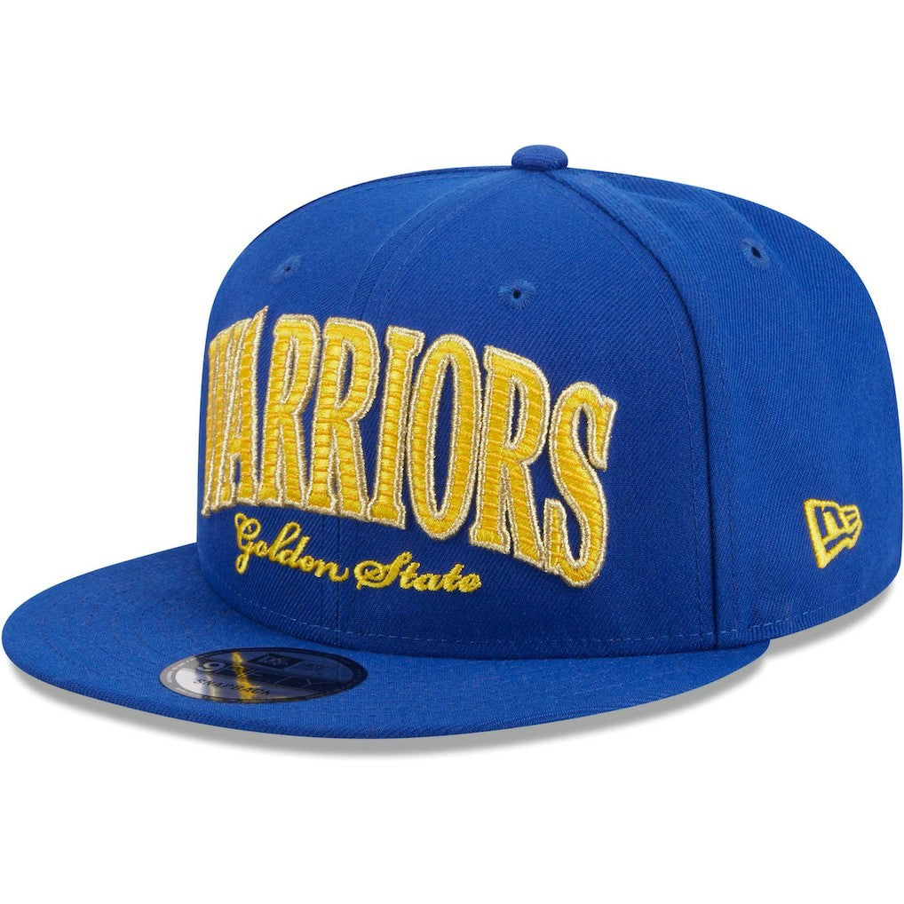 Golden State Warriors Golden Tall Text 9FIFTY Snapback Hat Royal - NBA