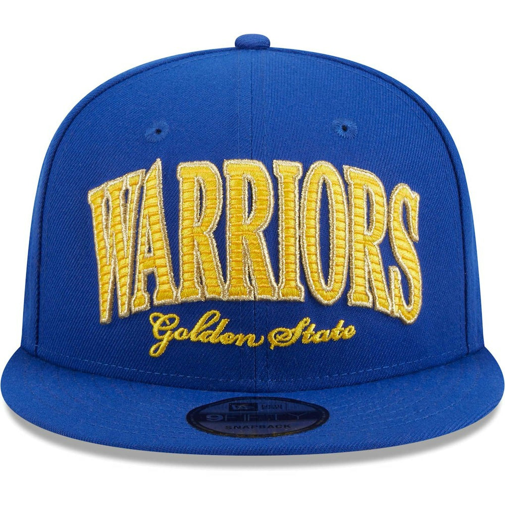 Golden State Warriors Golden Tall Text 9FIFTY Snapback Hat Royal - NBA