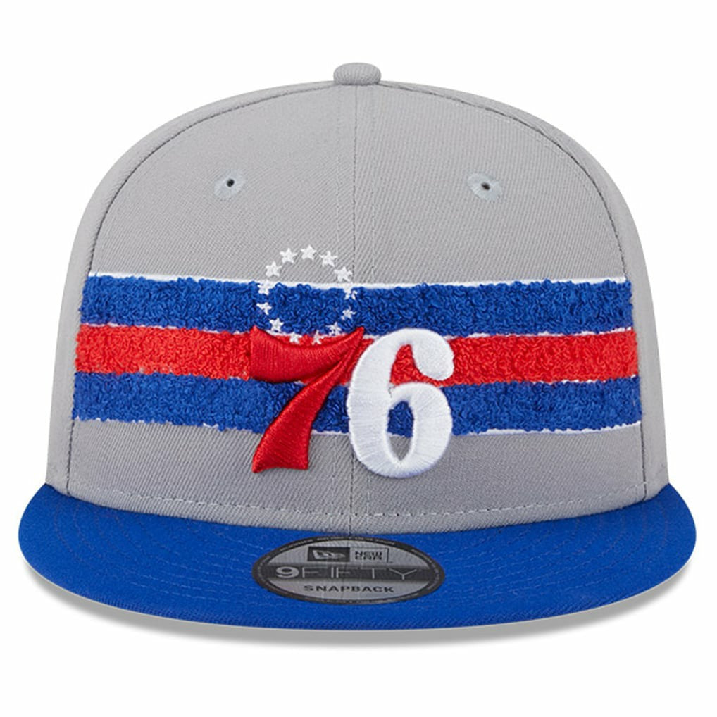 Philadelphia 76ers Chenille Band 9FIFTY Snapback Hat Gray - NBA