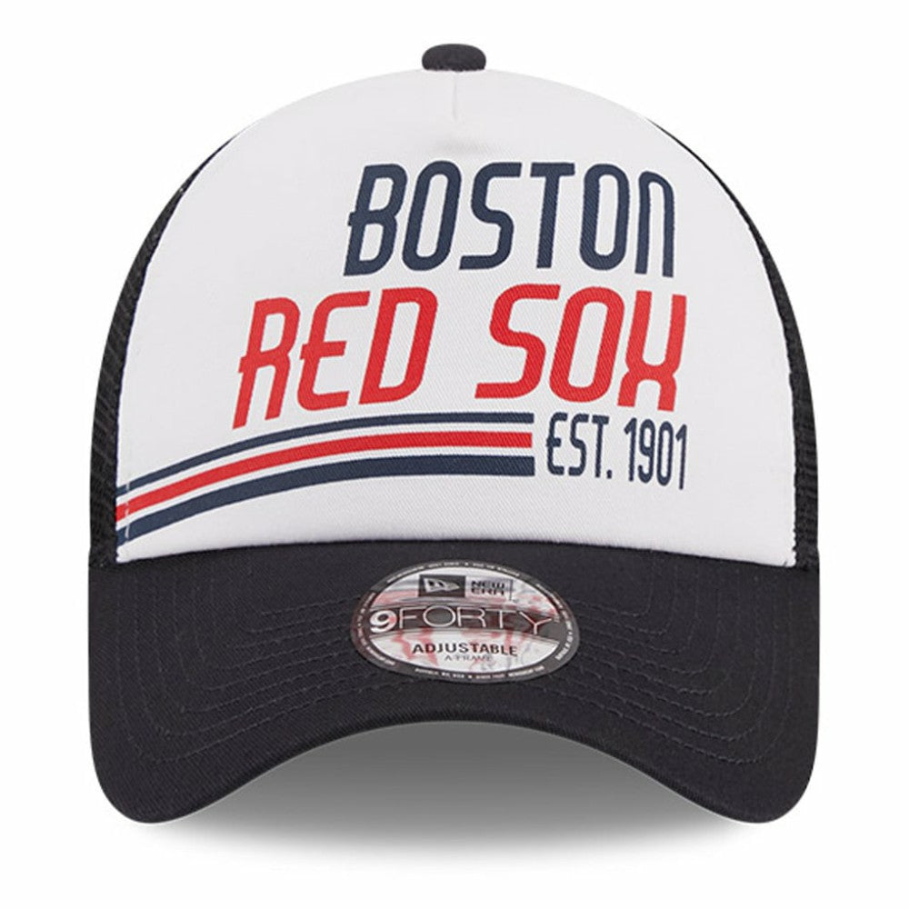 Boston Red Sox New Era Stacked A-Frame Trucker 9FORTY Adjustable Hat - MLB