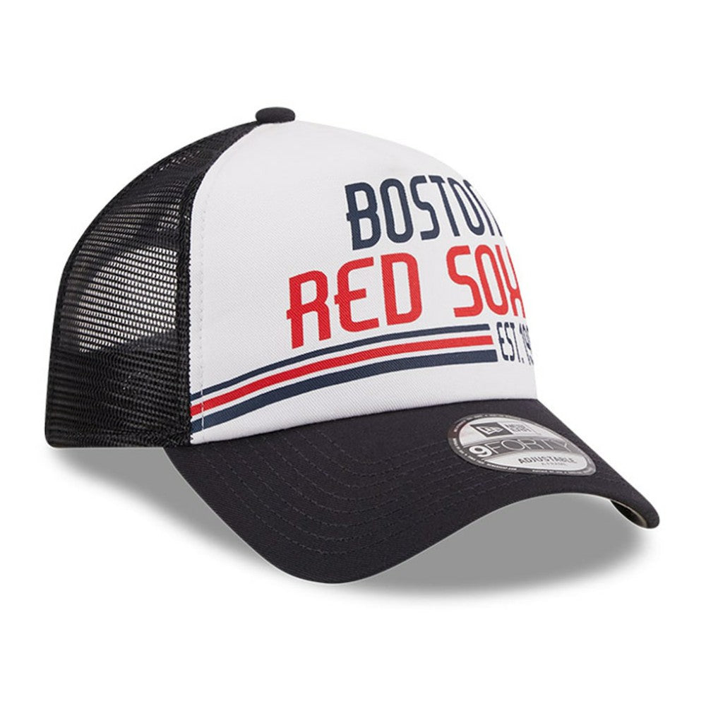 Boston Red Sox New Era Stacked A-Frame Trucker 9FORTY Adjustable Hat - MLB