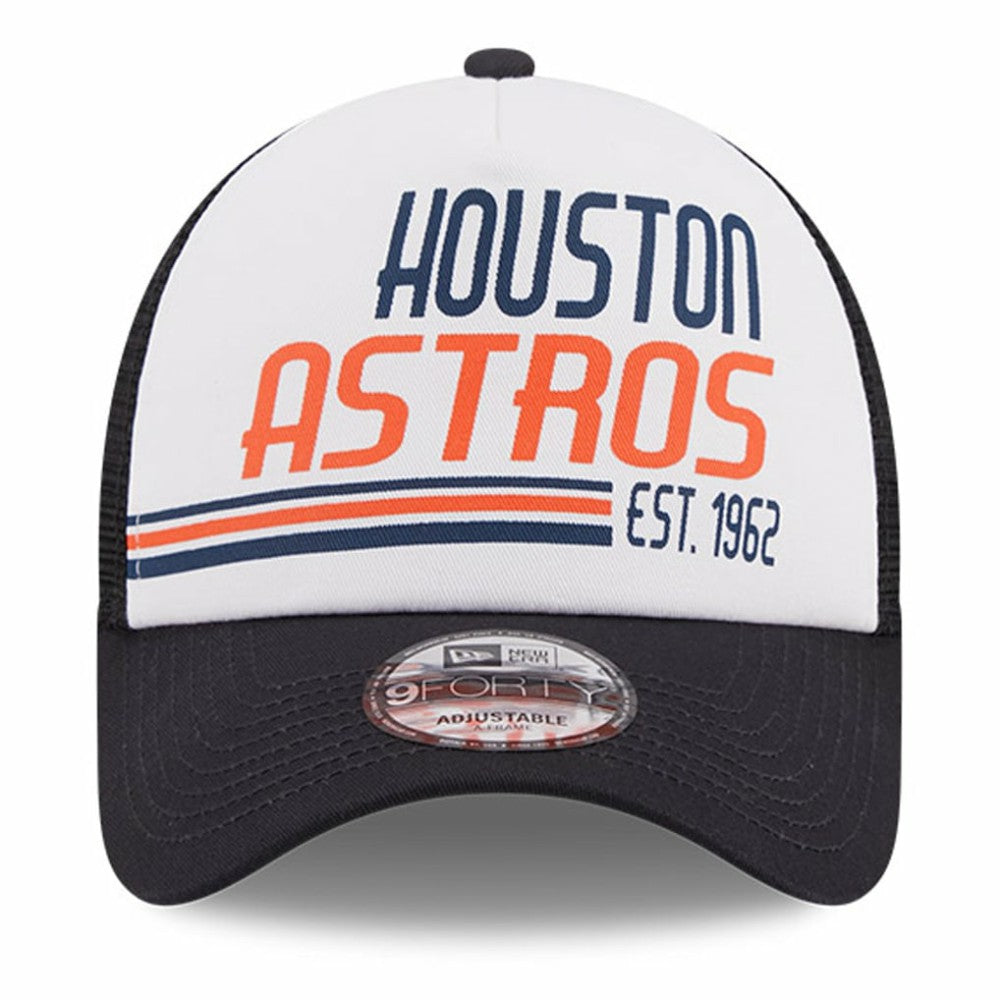 Houston Astros New Era Stacked A-Frame Trucker 9FORTY Adjustable Hat - MLB