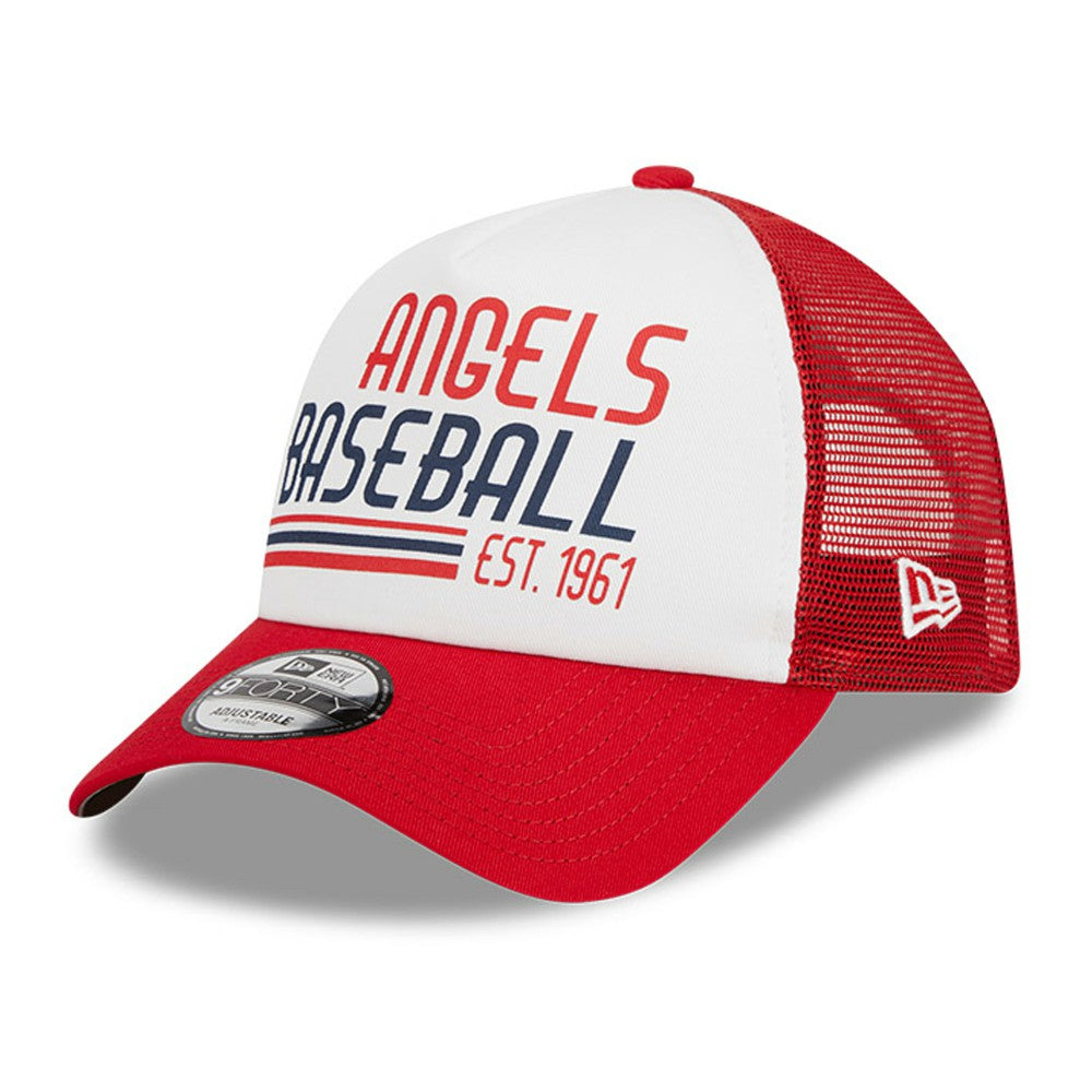 Los Angeles Angels New Era Stacked A-Frame Trucker 9FORTY Adjustable Hat - MLB