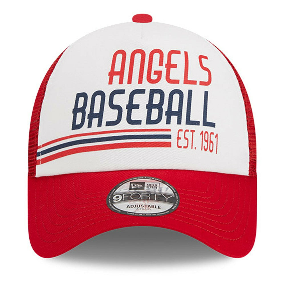Los Angeles Angels New Era Stacked A-Frame Trucker 9FORTY Adjustable Hat - MLB