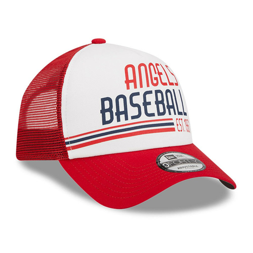 Los Angeles Angels New Era Stacked A-Frame Trucker 9FORTY Adjustable Hat - MLB