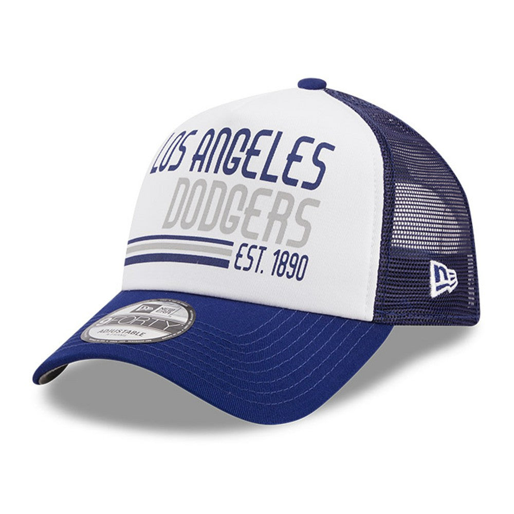 Los Angeles Dodgers New Era Stacked A-Frame Trucker 9FORTY Adjustable Hat - MLB