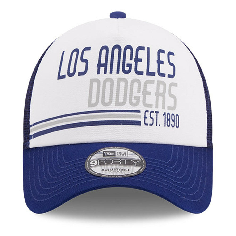 Los Angeles Dodgers New Era Stacked A-Frame Trucker 9FORTY Adjustable Hat - MLB