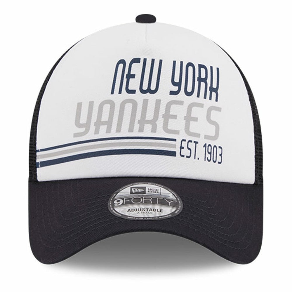 New York Yankees New Era Stacked A-Frame Trucker 9FORTY Adjustable Hat - MLB