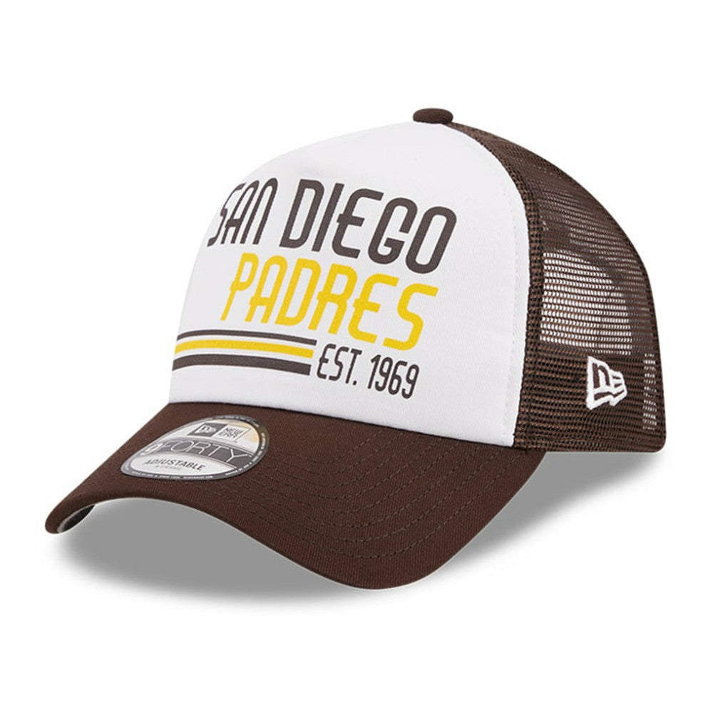 San Diego Padres New Era Stacked A-Frame Trucker 9FORTY Adjustable Hat - MLB