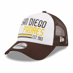 San Diego Padres New Era Stacked A-Frame Trucker 9FORTY Adjustable Hat - MLB