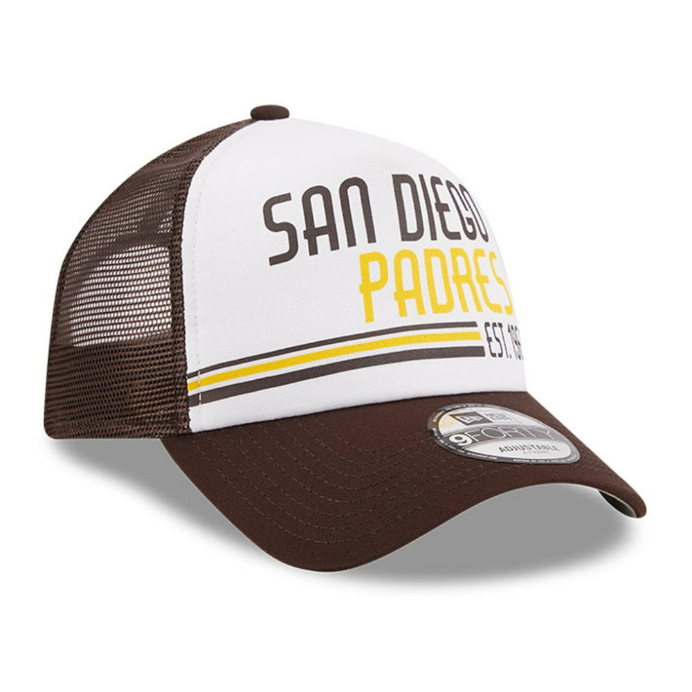 San Diego Padres New Era Stacked A-Frame Trucker 9FORTY Adjustable Hat - MLB