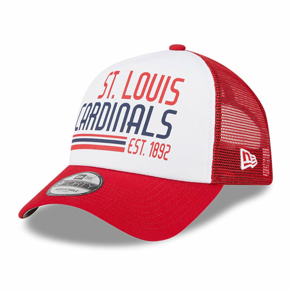 St. Louis Cardinals New Era Stacked A-Frame Trucker 9FORTY Adjustable Hat - MLB