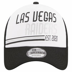 Las Vegas Raiders New Era Stacked A-Frame Trucker 9FORTY Adjustable Hat White/Black | NFL