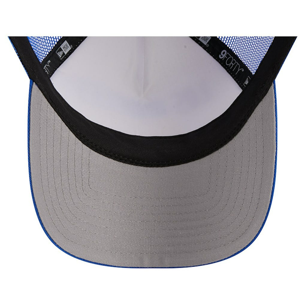 Los Angeles Rams New Era Stacked A-Frame Trucker 9FORTY Adjustable Hat White/Royal | NFL
