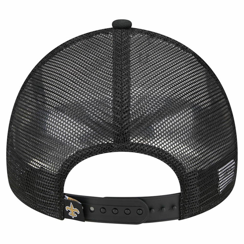 New Orleans Saints New Era Stacked A-Frame Trucker 9FORTY Adjustable Hat White/Black | NFL
