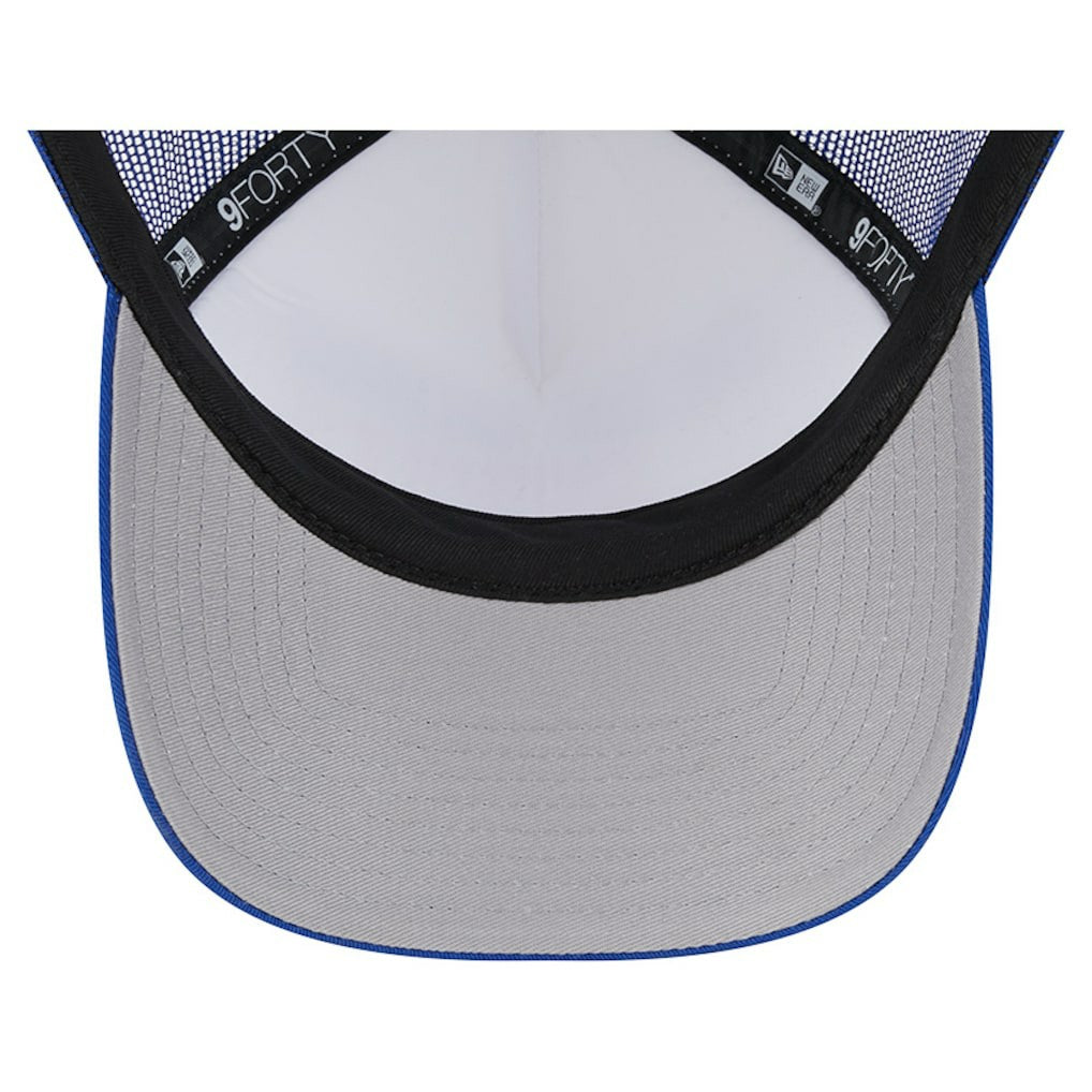 New York Giants New Era Stacked A-Frame Trucker 9FORTY Adjustable Hat White/Royal | NFL